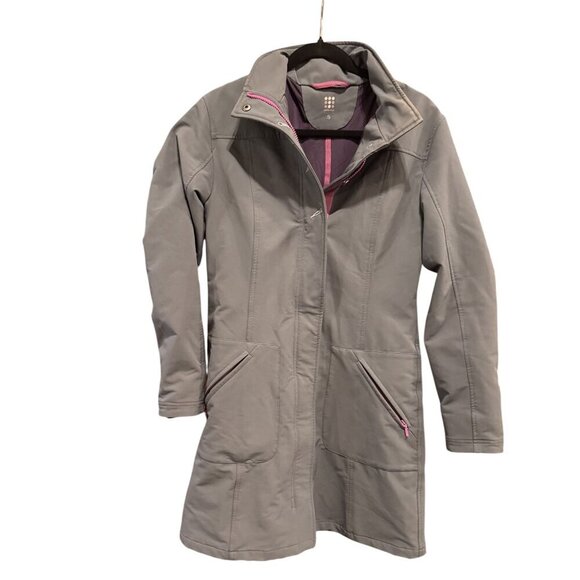 Title Nine Womens Gray Soft Shell  Trenc Coat Zip Closure Small - Picture 1 of 8